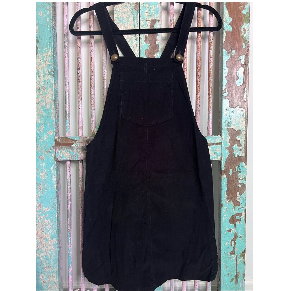 Black Corduroy Overall Dress